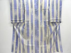 アンティーク　絽トンボに草葉模様着物